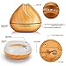 KBAYBO 400ml Humidifier Aroma Essential Oil Diffuser Ultrasonic Air with Wood Grain 7 Color Changing LED Lights for Office Home Bedroom (Light Wood)
