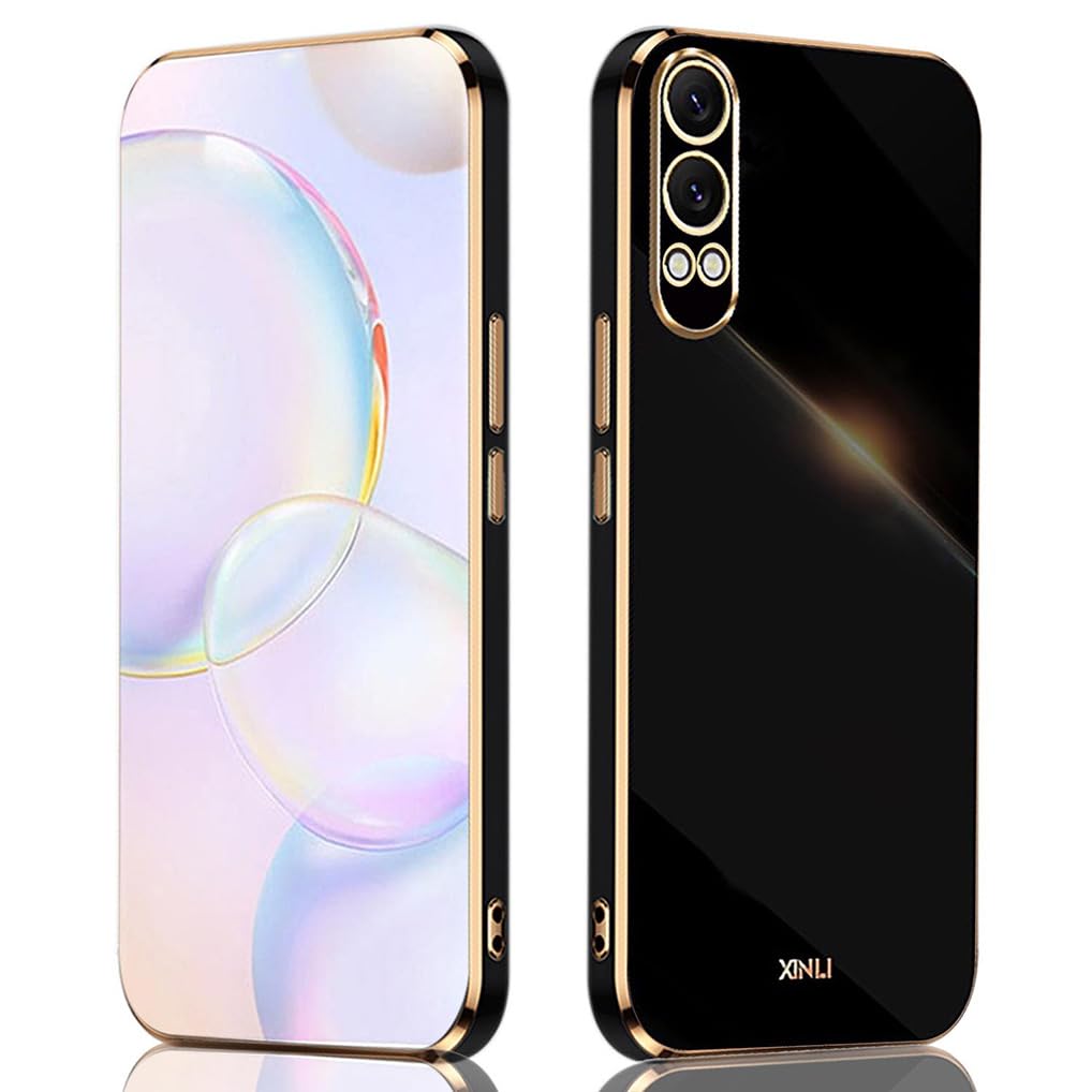 SEAHAI Case for OnePlus Nord CE 4 Lite 5G, Ultra Thin Premium TPU Bumper Shockproof Soft Cover Electroplating Phnom Penh Design Silicone Skin Slim Case, Black