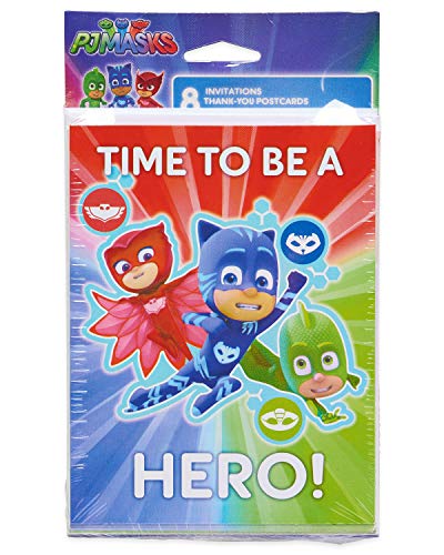 Download American Greetings Pj Masks Party Supplies Invitation And Thank You Card Bundle 8 Count Buy Online In India At Desertcart In Productid 59529651