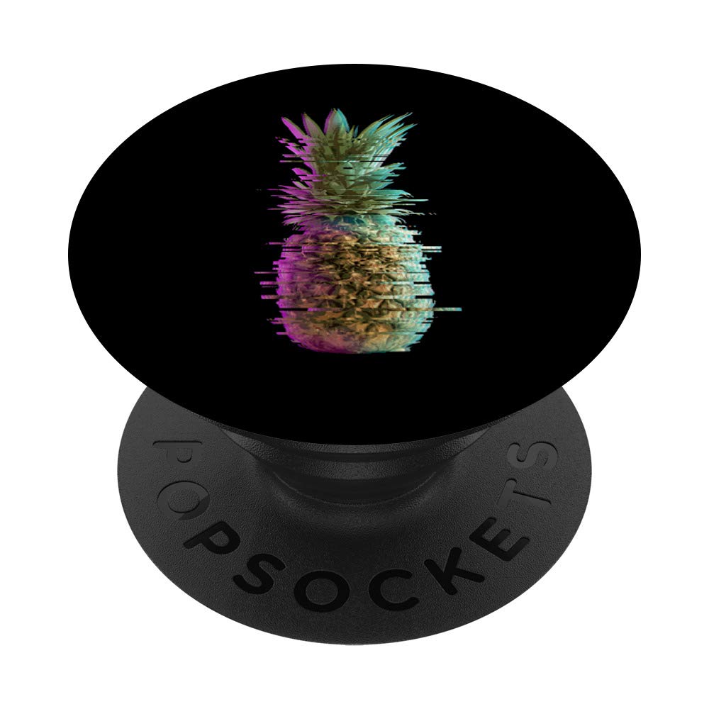 Vaporwave Aesthetic Pineapple Glitch Art PopSockets PopGrip: Swappable Grip for Phones & Tablets
