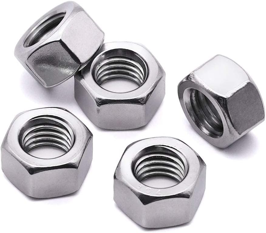 TERF M10 Hex Nut 10mm Zinc Plated Steel Hexagon Full Nut Pack 25