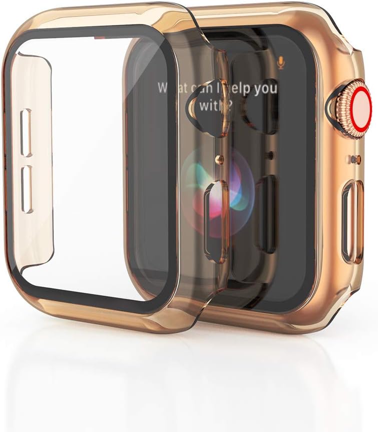 KEYSJEFF Watch Case Compatible with Apple Watch Cover Case with Glass Screen Protector All Around Hard PC Case Protective Cover for Iwatch SE/6/5/4/3 KJ81018US (40mm,#2)