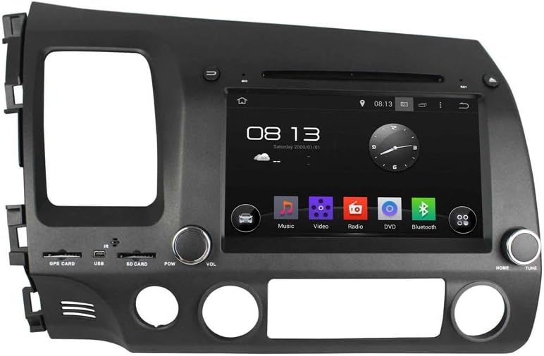 8" Android 5.1 Quad Core Car DVD GPS Navigation for HONDA CIVIC 2006-2011 w/ WIFI+Bluetooth+Radio+RDS+SWC+SD/USB Input+ AUX In+Free Rear View Camera+8G SD Card with USA Map
