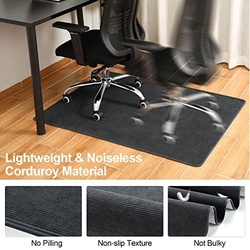 AntiSlip Office Chair Mat for Hardwood Floor/Tile, Cosy Corduroy, Non