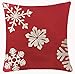 Queen's designer Cotton Linen Square Decorative Throw Pillow Case Cushion Cover Beige Shadow Various Beautiful Fantastic Snowflake Red Background 18