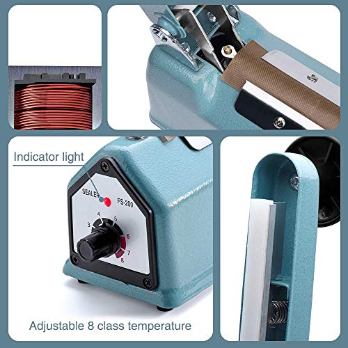 image for Metronic 8 inch Impulse Bag Sealer Poly Bag Sealing Machine Heat Seal 