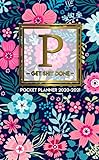 Pocket Planner 2020-2021: Initial Monogram Letter P Two-Year Monthly Organizer with Phone Book, Pass by Simple Pocket Planners