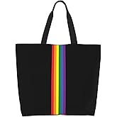 YSBYEIU Rainbow LGBT Gay Pride Tote Bag for Women Men Large Reusable Grocery Shoulder Bags for Shopping, Gym, Beach