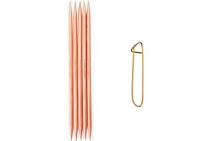ChiaoGoo Knitting Needles DPN Double Pointed 8 inch (20cm) (Set of 5) Bamboo Dark Patina Size US 6 (4mm) Bundle with 1 Sturdy