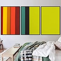 3 Piece Framed Canvas Wall Art Abstract Colorful Cool Geometric Canvas Prints Home Artwork Decoration for Living Room,Bedroom - 16