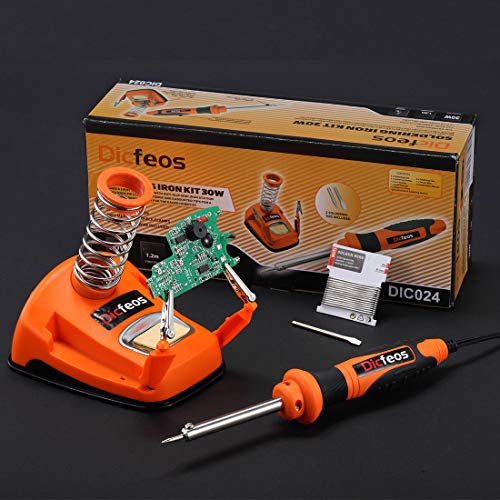 Dicfeos Soldering Iron Station, 30 Watt 110-120V Rapid Heating Soldering Iron with 1 Pack Solder Wire and Extra Solder Tip, Temperature 300â„ƒ