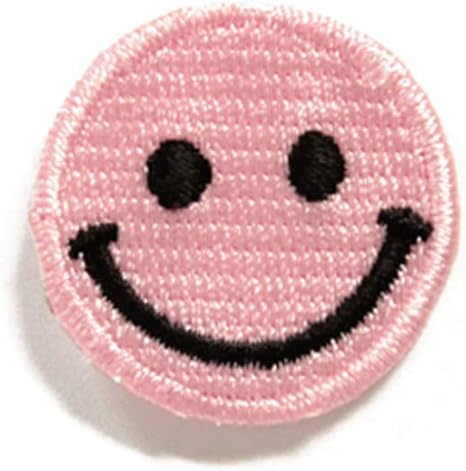 Amazon ワッペン スマイル ニコちゃん 桃色 薄ピンク アップリケ 刺繍 アイロン 手芸 おなまえ 名前 入園グッズ 入園準備 保育園 幼稚園 ワッペン アップリケ 通販