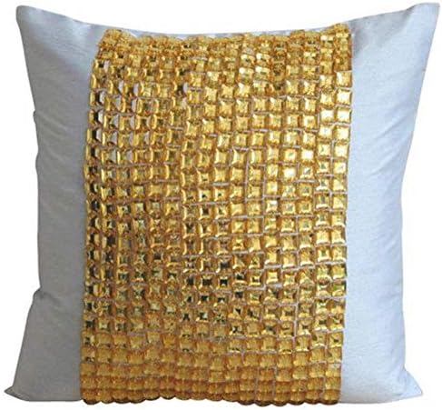 Amazon Com The Homecentric Luxury Light Blue Gold Pillow Covers