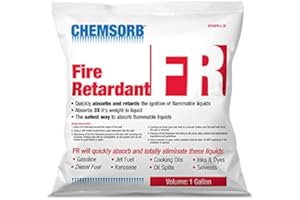 CHEMSORB Fr - Flammable Liquid Retardant Absorbent, 1 Gal. Bag, SP40FR-L1B, Silica Free Absorbent for Flammable Chemicals, Proprietary De-Dusting Technology, Absorbs While Acting As A Fire Retardant