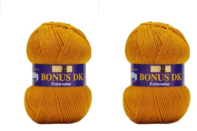 Sirdar Hayfield Bonus DK Double Knitting, Golden (595), 100g (Pack of 2)