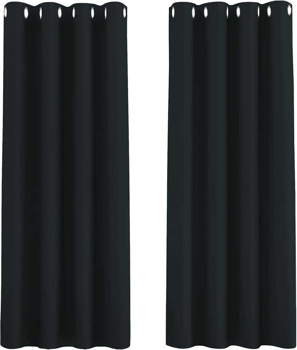 Aspire Homeware Blackout Curtains Eyelet 66 x 72 Inch Pair Thermal