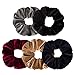 Ondder 5 Pack Large Hair Scrunchies for Hair Ponytail Holder Bobbles Elastic Colorful Scrunchy Hair Bands Ties Hair Scrunchies for Women, Solid Color Cintas Para el Pelo de Mujer