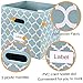 homyfort Cube Storage Organizer Bins 11x11 - Fabric Storage Cubes Bin Foldable Baskets Square Box with Labels and Dual Plastic Handles for Shelf, Nursery, Cabinet, Clothes, Toys, Set of 6 (Teal Blue)