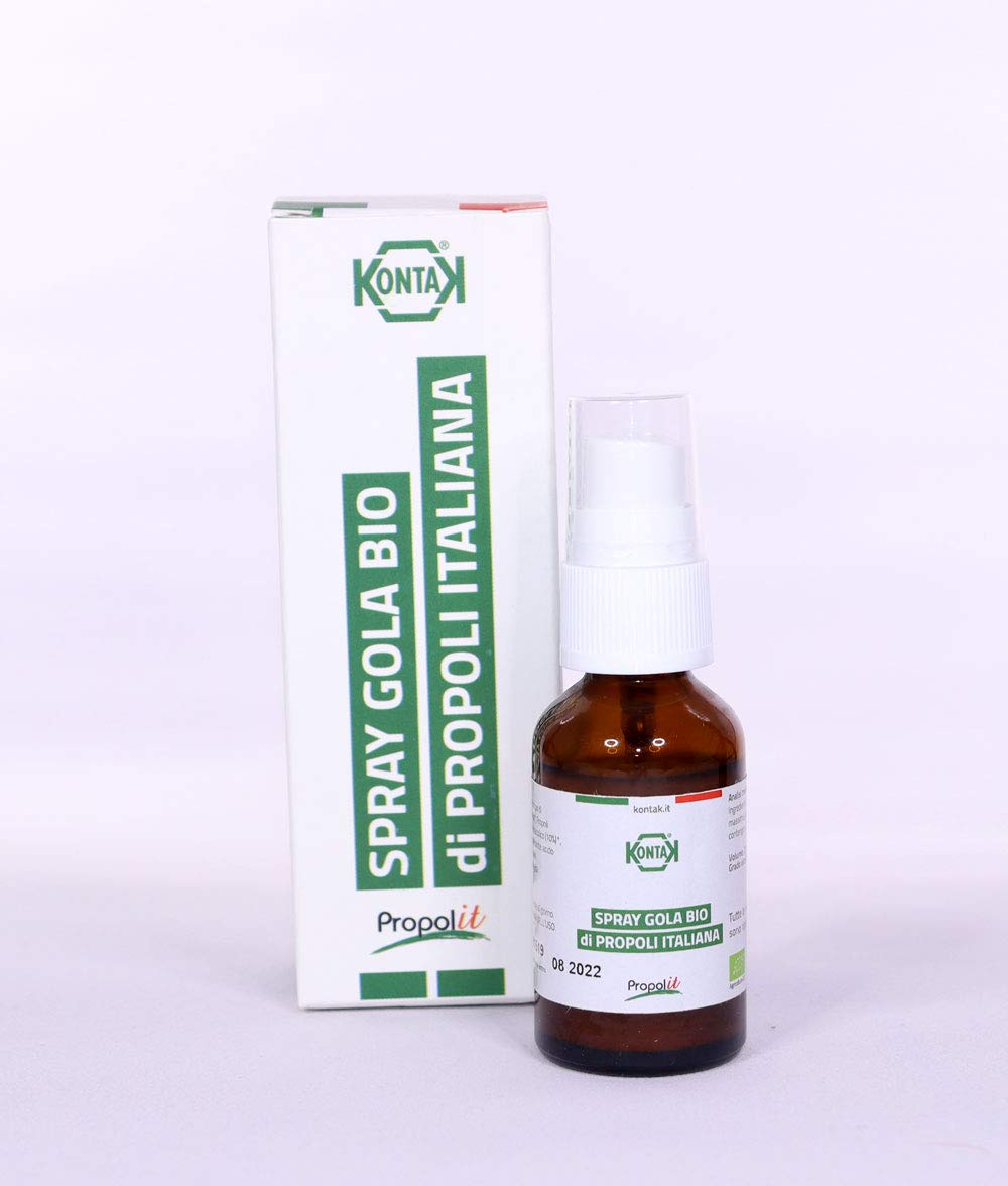 20ml Organic Propolis Throat Spray BIO with Honey. Anti-inflammatory, antiseptic, useful in ameliorating fever, cough. Tonic and expectorant effect. Antiseptic, effective in sore throat, mouth ulcers