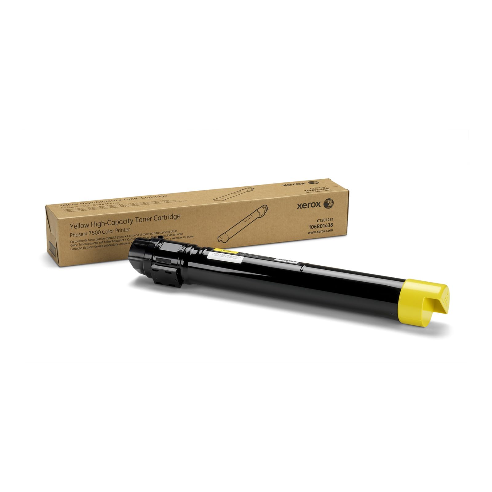 Xerox Genuine Phaser 7500 Yellow High Capacity Toner Cartridge (17,800 pages) - 106R01438