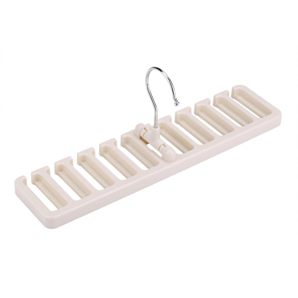 Belt Hanger with 10 Slot, Tie Rack for Closet Tie Hanger Organizer Scarf Hanger for Closet Organizers and Storage (Beige)