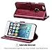 OCASE iPhone 6S Case [Free Screen Protector Included] Leather Wallet Flip Case for iPhone 6 / 6S Devices - Burgundy