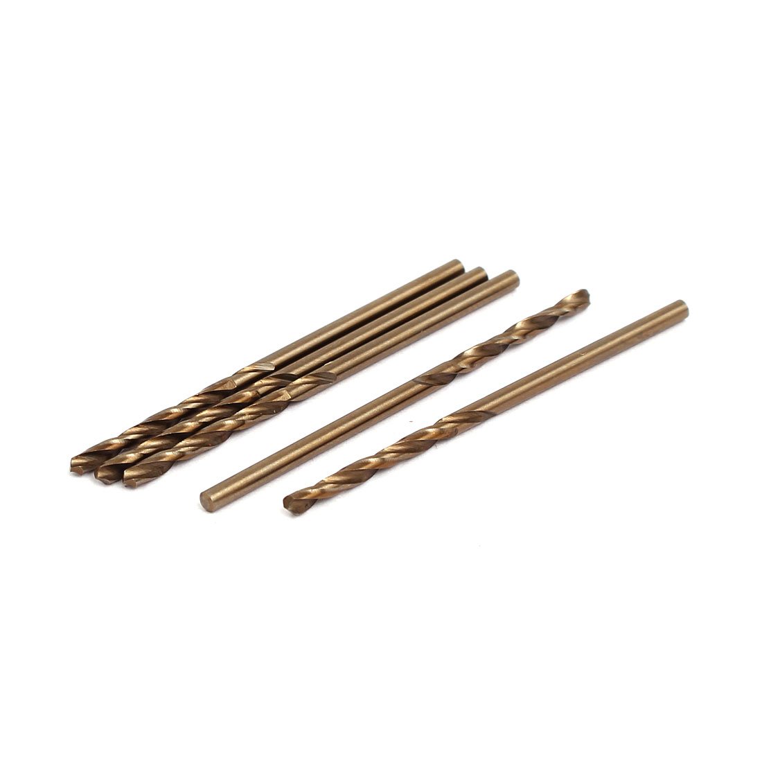 Sourcingmap 2mm Drilling Dia 49mm Long M35 HSS Cobalt Spiral Flute Twist Drill Bits 5pcs