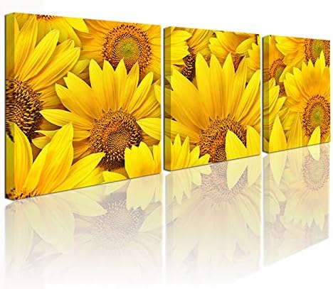 3 Panel Sunflower Canvas Prints for Home Decoration Framed ready to hang