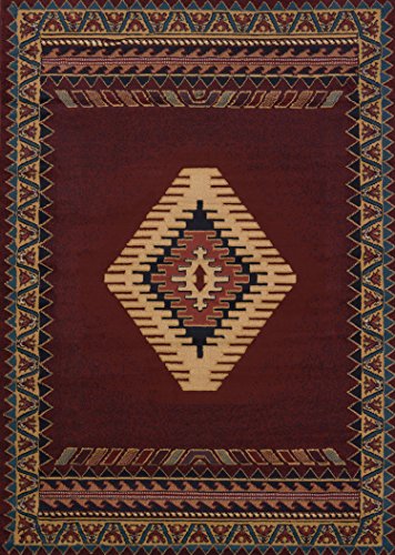United Weavers of America Tucson Manhattan Rug Collection, 1' 11" by 7' 4", Burgundy