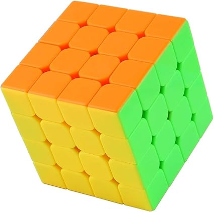 Shanbuyers 4x4 Rubiks High Speed and Smooth Stickerless Brainstorming Magic Puzzle Cube -Anti Stress for Adults and Kids- Multi Color