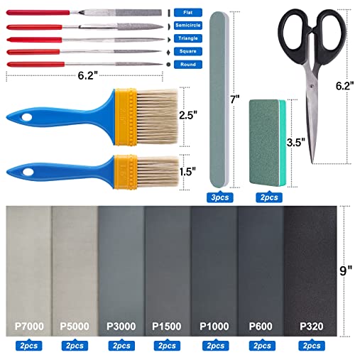 LET'S RESIN Resin Polishing Strips Kit,33Pcs Resin Supplies with  Sandpaper,Resin File Kit &Blocks,Scissors,Woo