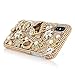 Mavis's Diary iPhone X Case, iPhone Xs Case, Full Edge Protective Plastic Case, 3D Handmade Crystal Clear Bling Diamonds Shiny Rhinestone Gold Floral Handbag Jewellery Hard PC Cover for iPhone X/XS