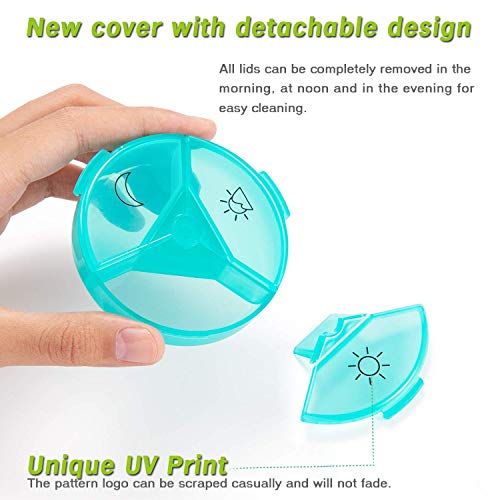 Pill Box 7 Day Medicine Container Organizer Planner Weekly Dose Pill Case Holders Travel Medicine Vitamins Cardiac Drugs Fish Oil Compartments - Thumbnail 4