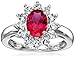 Amazon Essentials Sterling Silver Created Ruby and Created White Sapphire Ring, Size 6, (previously Amazon Collection)