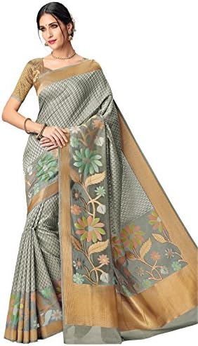 Grey Designer Raw Silk Fancy Saree