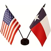 US & Switzerland Friendship Table Flag Set - Mini Desk Flags With 2-Hole Black Base (8x5 Inch Flags)