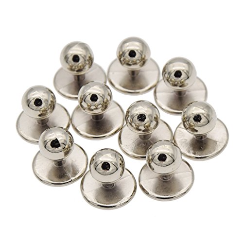 Towashine 10Pcs Ball Plastic Buttons for Chef Uniforms Coat Jackets Black/White/Gold/Silver