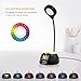 iCKER Desk Lamp for Bedrooms, Alarm Clock with USB Charger Port, 7-Color Changing Night Light for Kid's Rooms