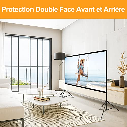 VISULAPEX 100 Inch Projector Screen, 4K HD 16:9 Foldable Projector Screen with Portable Bag for Cinema Home Office Travel
