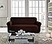 CHUN YI Stretch Loveseat Sofa Slipcover 1 Piece Couch Cover, 2 Seater Settee Coat Soft with Elastic Bottom, Checks Spandex Jacquard Fabric,Medium,Chocolate