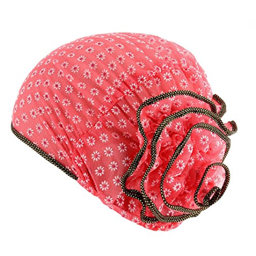 TOOPOOT Muslim Women's Cap Silk Yarn Turban Cancer Chemo Hats Loss Head Scarf Wrap Cap (Watermelon Red)