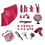 The New York Doll Collection 30 PC Doll Hair Care set - Includes Doll Cape and Waist Belt - Deluxe Hair Styling set for 18-inch Dolls