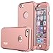 iPhone 6S Plus Case Pandawell™ Shockproof Hybrid High Impact Hard Plastic+Soft Silicon Rubber Armor Defender Case Cover for Apple iPhone 6S Plus / 6 Plus 5.5 inch - All Rose Gold
