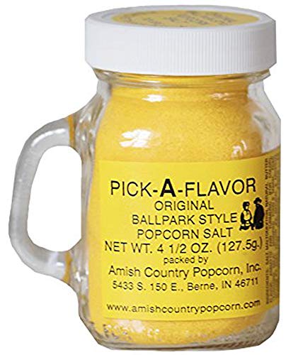 Amish Country Popcorn - Old Fashioned Ball Park Butter Salt 4.5 Ounce with Recipe Guide