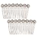 8-Flower Hairpin Combs Crystal Rhinestone Bridal Hair Pins Hair Clips Women Wedding Headpiece for Bride Bridesmaids