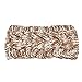 ABC® Winter Women Ear Warmer Headwrap Double Color Headband Knit Flower Hairband (Khaki)