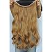 Invisible Wire Hair Extensions Pieces Secret Curly Wavy Hair Extension Synthetic Adjustable Headband Hairpieces for Women (20 Inch (Pack of 1), 27J)