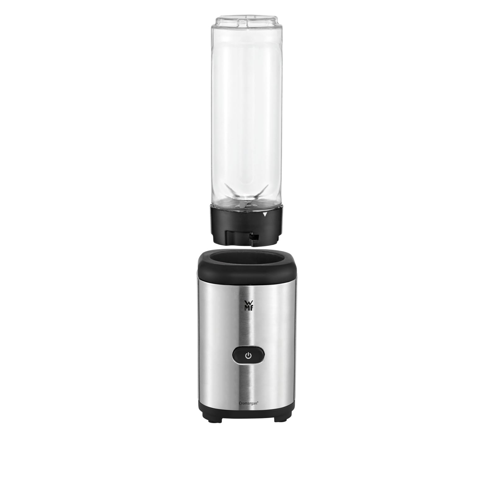 WMF Kult X Mix & Go Mini Smoothie Maker, Standmixer, Blender elektrisch, Shake Mixer 300 Watt Leistung, Tritan-Kunststoff Flasche 600ml, auslaufsicherer Schraubdeckel, rutschfeste Füße, Silber/Schwarz 7