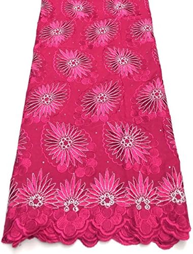 SWISS LACE 5 Yards Embroidered Embroidered Fabric African African Embroidery Veil 100% Cotton