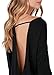 Yuchamryi Women's Long Sleeve Blouse Stretchy Loose Tops Backless Knit T Shirt